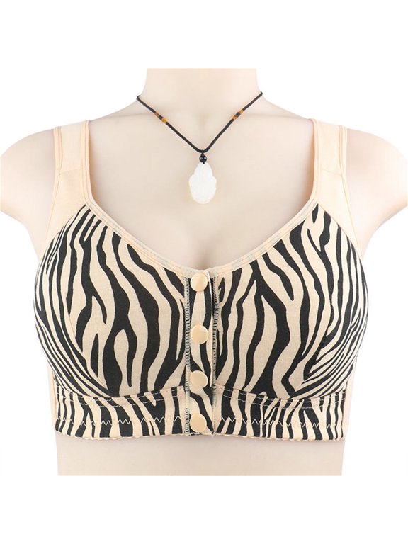 Bras for Women Moona Bra for Senior Front Closure Breathable Bra for Seniors Wirefree Bras for Older Women(Beige,58)