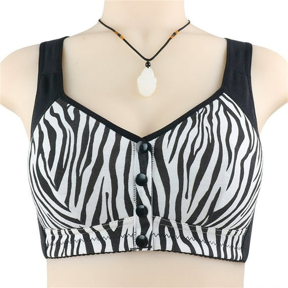 ZAZYULZ Bras for Women Moona Bra for Senior Front Closure Breathable Bra for Seniors Wirefree Bras for Older Women(Black,38)