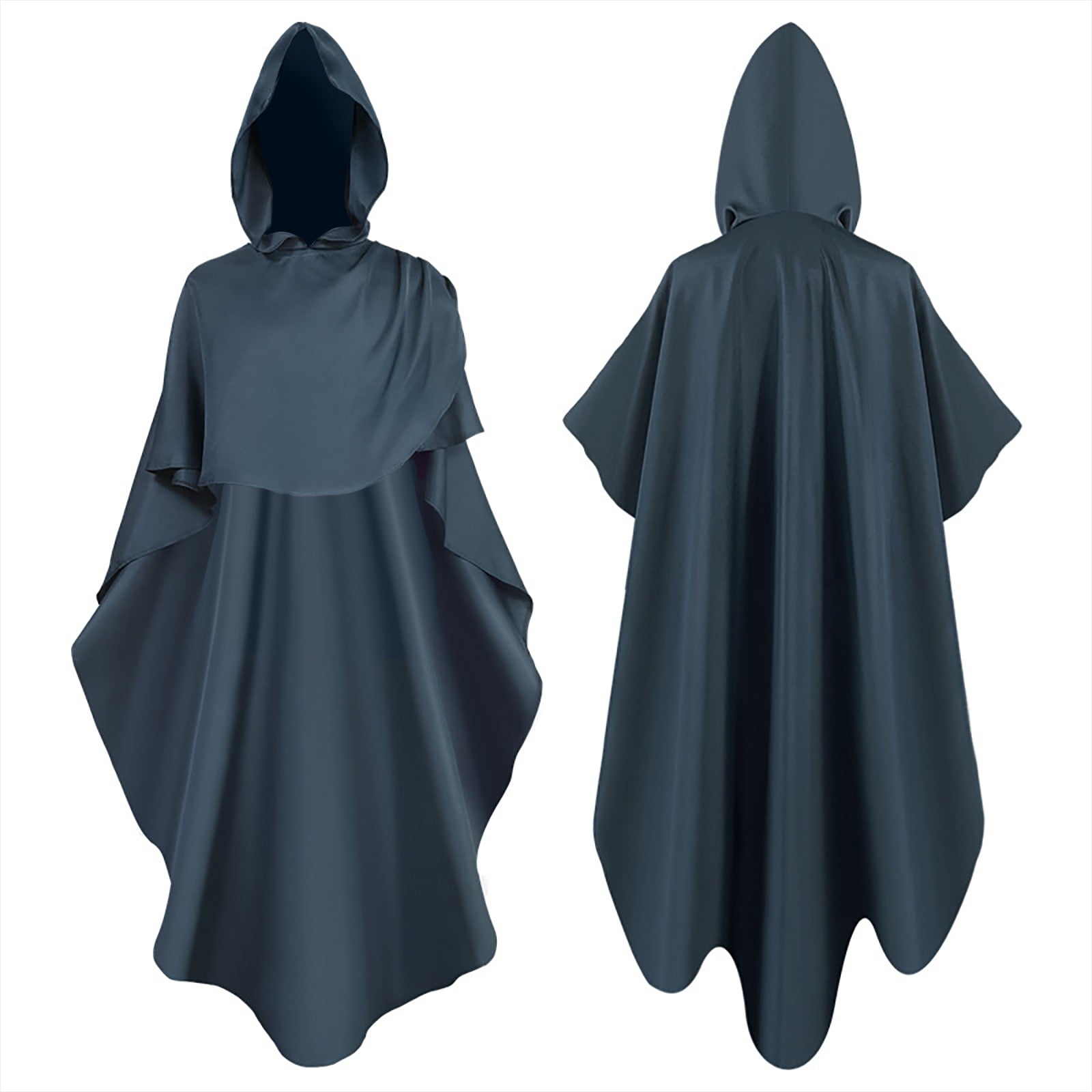 ZAZYULZ Hooded Medium Women Cape Vintage Overcoat Fashion Button Cloak ...