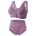 thumbnail image 1 of ZAZYULZ Ladies Bra and Set Front Closure Middle Elderly Women's Underwear Bra Briefs Daily Lingerie(Purple,48), 1 of 3