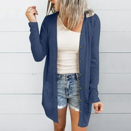 Juniors Sweater Long Sleeve Open Front Lightweight Kimono Cardigan with Pocket Knitted Coat Tops Navy Blue Black Plus Size S 3XL Walmart