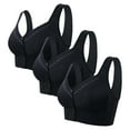 thumbnail image 1 of ZAZYULZ Moona Bra for Senior Front Closure Breathable Bra for Seniors Wirefree Bras for Older Women(Black1,44), 1 of 3