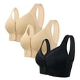 thumbnail image 1 of ZAZYULZ Moona Bra for Senior Front Closure Breathable Bra for Seniors Wirefree Bras for Older Women(Black3,40), 1 of 5