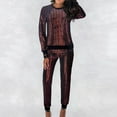 thumbnail image 1 of ZAZYULZ Two Piece Sets for Women Womens Casual Chic Sequin Glitter Sexy 2 Piece Outfits Top And Pant Suit Two Piece Pants Set(Red,S), 1 of 8