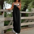 thumbnail image 1 of ZAZYULZ Women 2024 Petite Floral Sleeveless Baggy Rompers 2024 Party Loose Fit Jumpsuits Flowy Beach(Black,Xxxxxl), 1 of 4