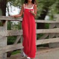 thumbnail image 1 of ZAZYULZ Women 2024 Petite Floral Sleeveless Baggy Rompers 2024 Party Loose Fit Jumpsuits Flowy Beach(Red,S), 1 of 4