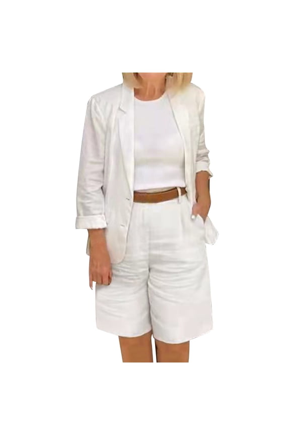 Women's Casual Office Long Sleeve And Short Pants Sequin Stitching Plush Christmas Style Plush Two Piece Set(White,M)