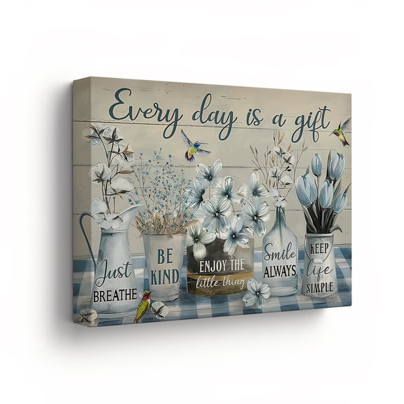 ZB Canvas Every Day Is a Gift 1 in x 16 in Framed Canvas Art Prints