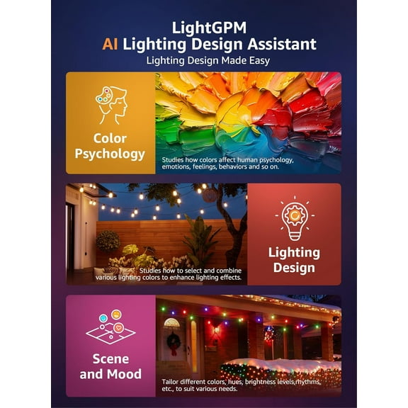 ZB1 AI Smart Outdoor String Lights with RGB+ LEDs