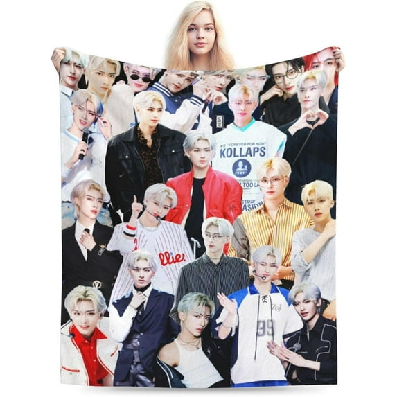 ZB1 Ricky Blanket Soft and Comfortable Warm Fleece Throw Blankets Decoration Gift for Decor Room Dormitory Picnic Yoga Sofa Camping Travel All Season