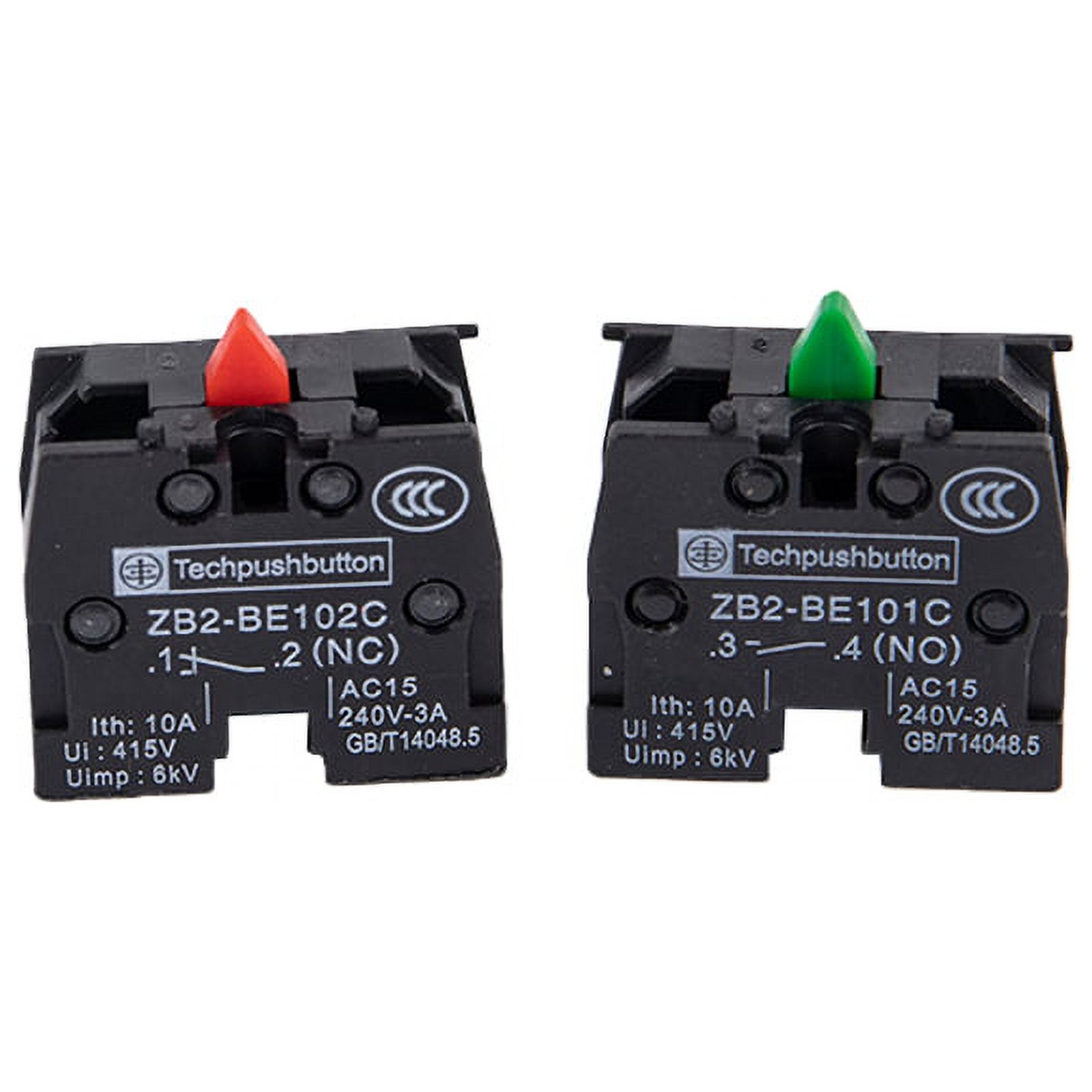 (ZB2BE102C)2pcs XB2 Push Button Switch ZB2BE102C(NC) Contact Block ZB2BE101C (NO)