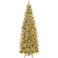 ZBAKF 7 Ft Pre-Lit Slim Pencil Christmas Tree, 818 Snowy Branch Tips ...