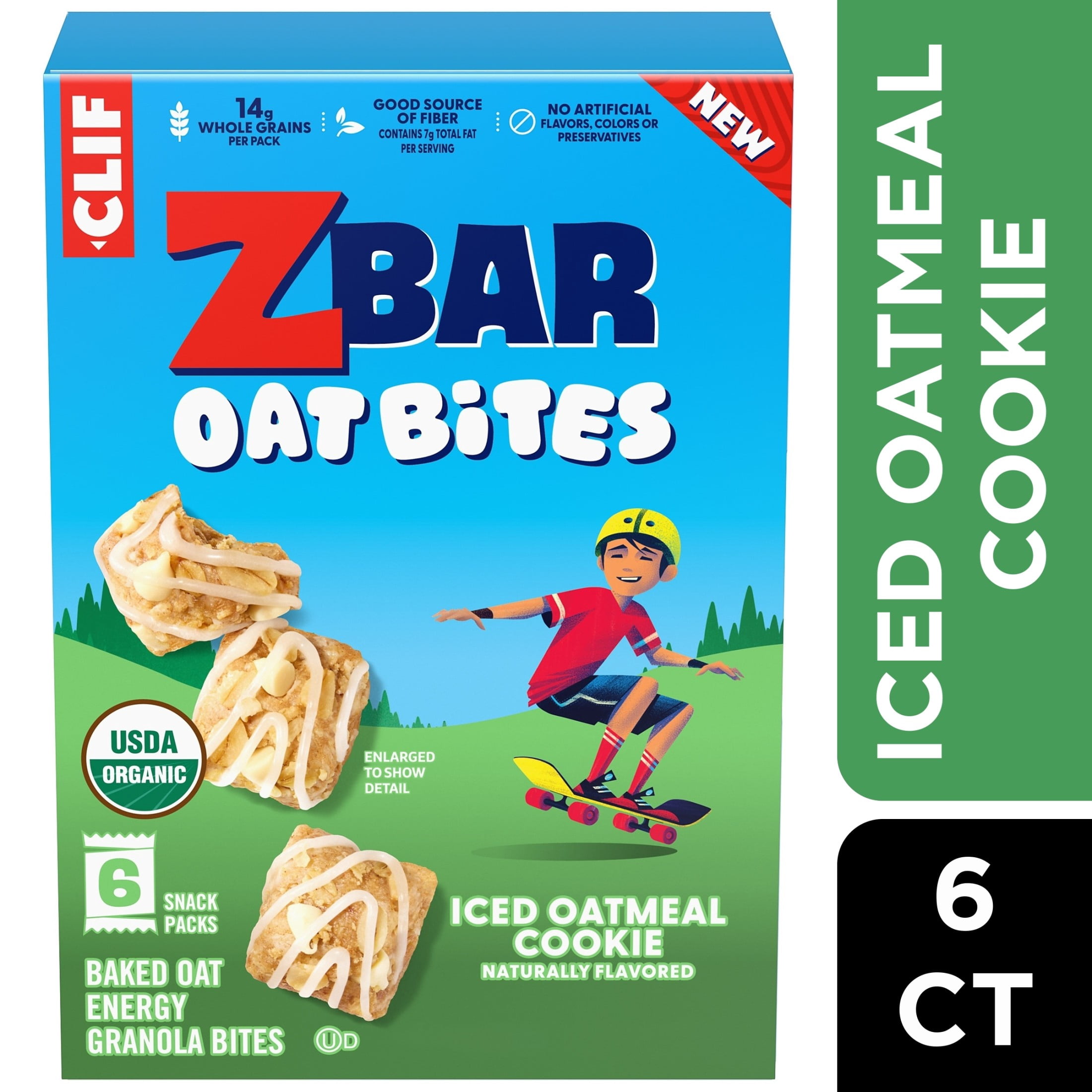 Zbar Oat Bites Iced Oatmeal Cookie Baked Oat Energy Granola Bites, USDA Organic Snacks for Kids, 6 Count deal from Walmart