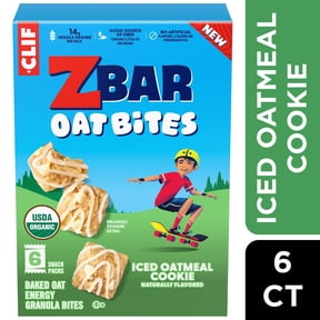 ZBAR Oat Bites Iced Oatmeal Cookie Baked Oat Energy Granola Bites, USDA Organic Snacks for Kids, 6 Count