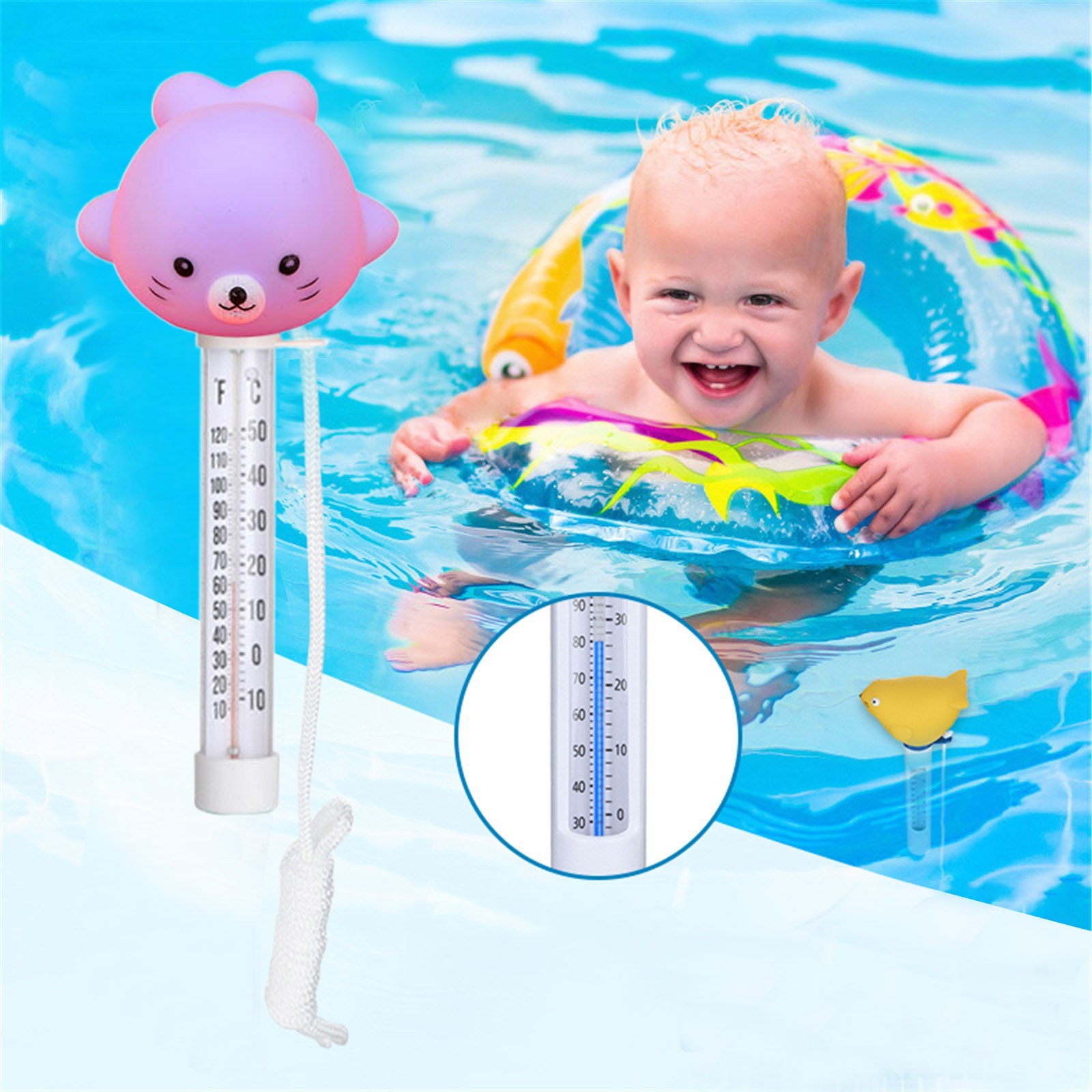 ZBBMUYHGSA Thermometer,Floating Pool Animal Hydrotherapy Pool ...