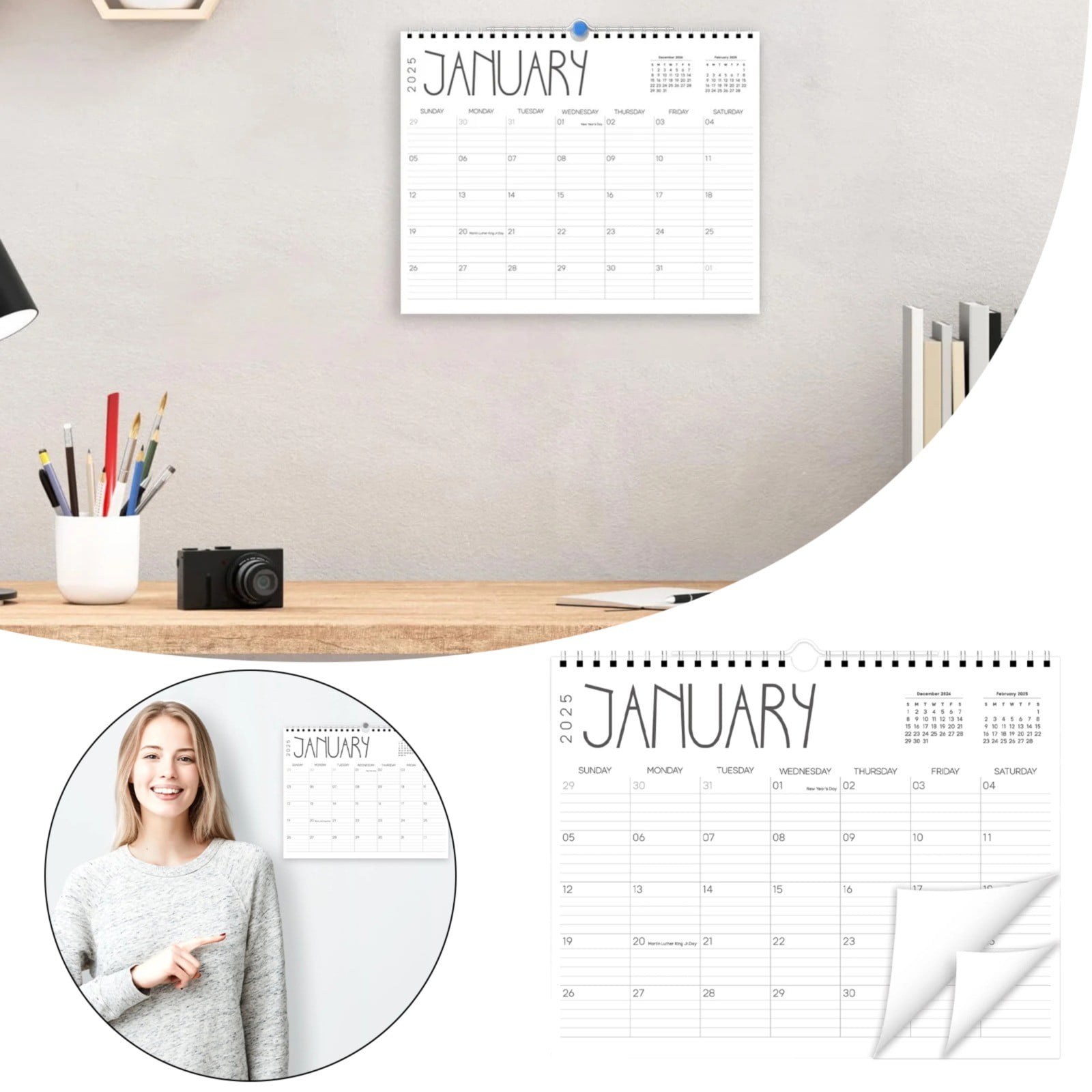 ZBFJINX Aesthetics 2025 To 2026 Wall Calendar From January 2025 To 2026 ...