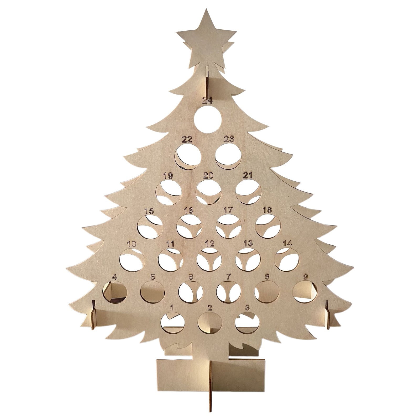 ZBFJINX Clearance Wine Advent Calendar 2025 Wooden Christmas Countdown Wine Rack Ornaments 24