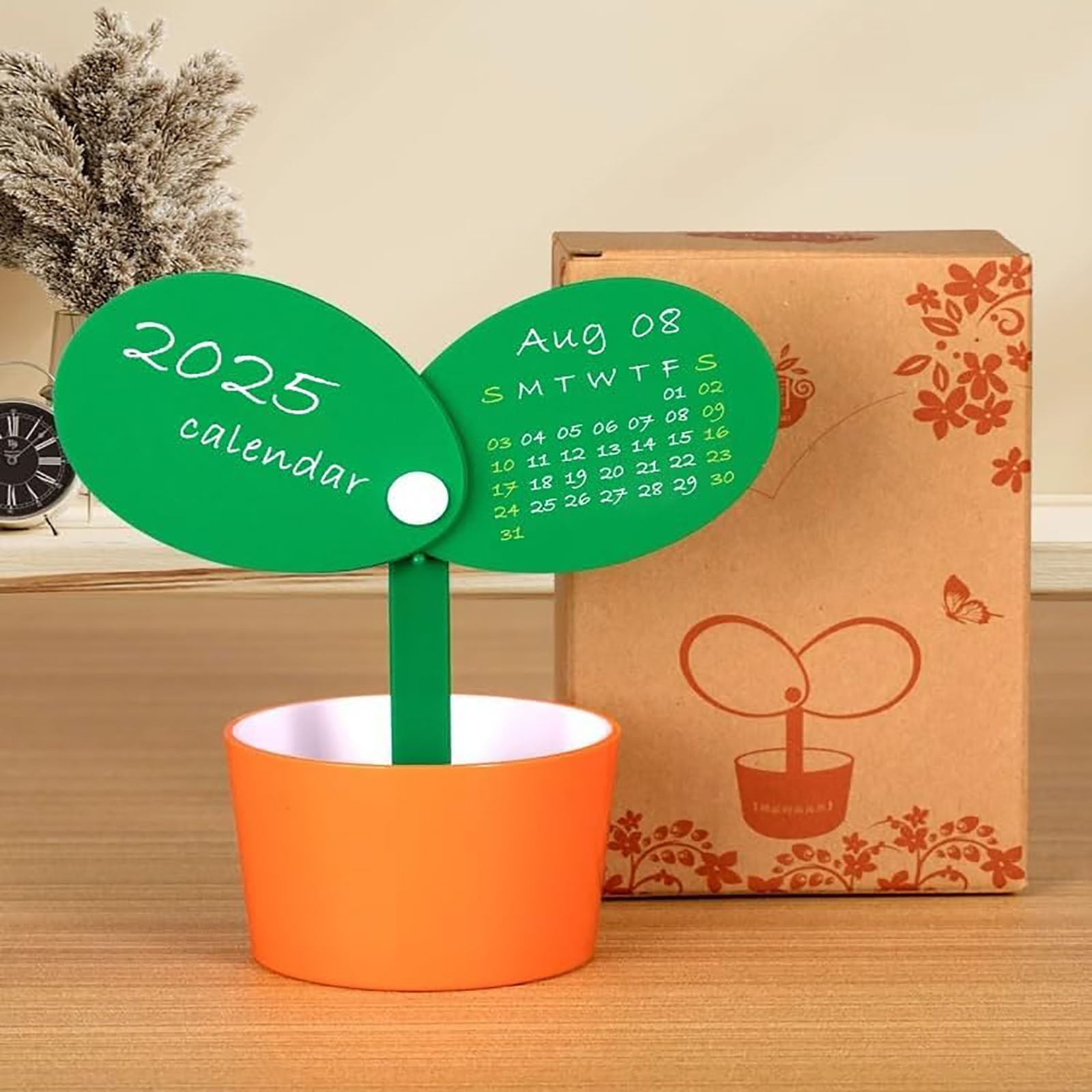 ZBFJINX Floret Modeling Desk Calendar 2025 2026 Desktop Calendar With