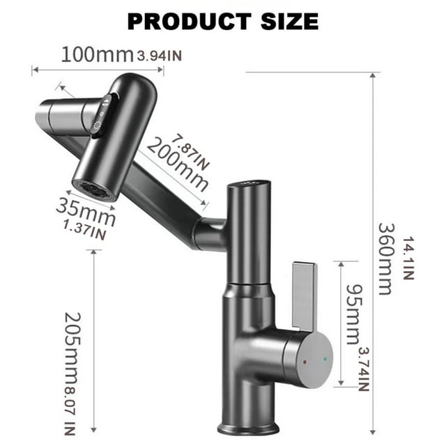 ZBFJINX Rotatable Bathroom Faucet 1080° Rotatable Bathroom Vanity