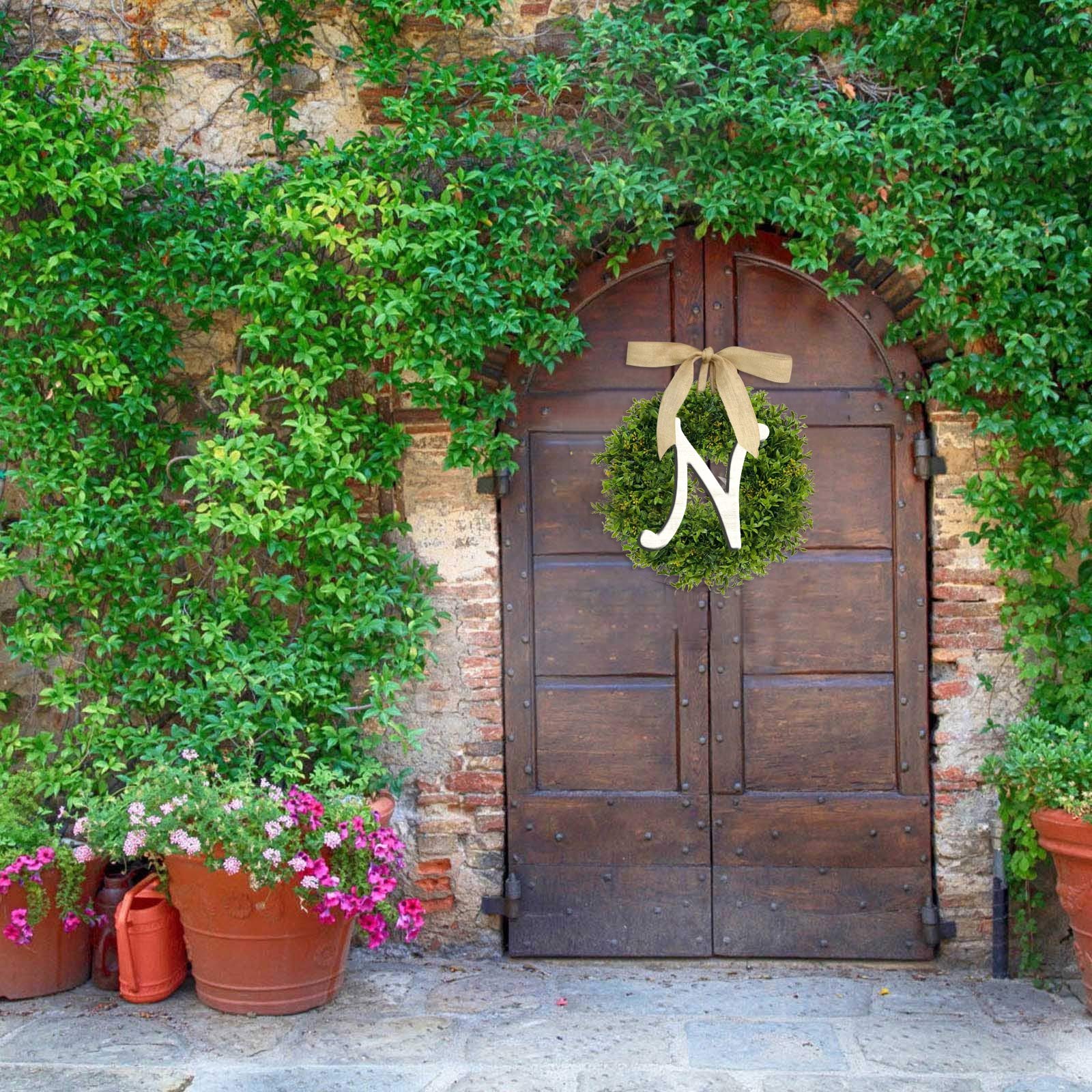 ZBFJINX Unique Last Name Year Round Front Door Wreath With Bow Welcome ...