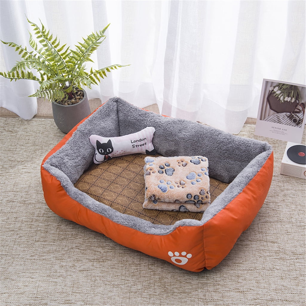 ZBH 4 in 1 Dog Beds, Washable Pet Mattress Comfortable and Warming Rectangle Bed for Medium and