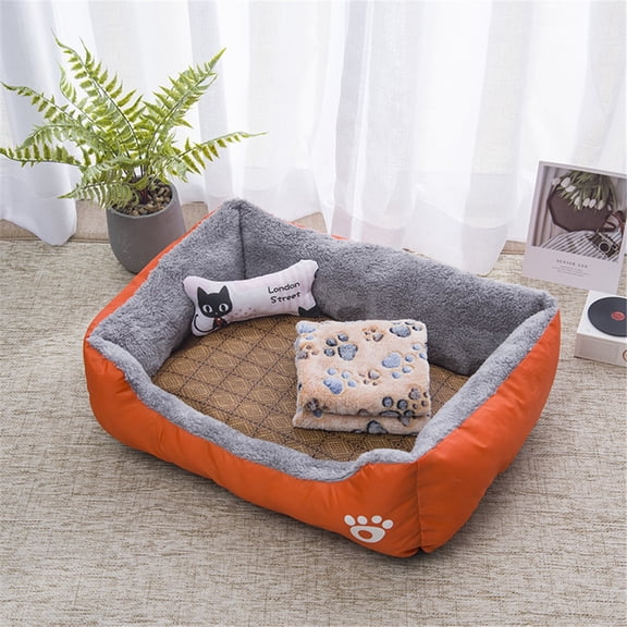 ZBH 4 in 1 Dog Beds, Washable Pet Mattress Comfortable and Warming Rectangle Bed for Medium and Large Dogs, Cat Pets