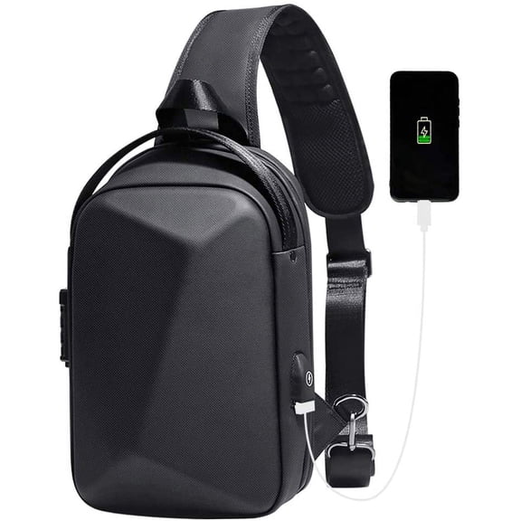 ZBH Anti-Theft Sling Chest Bag Waterproof Crossbody Shoulder Bag Backpack Travel Casual Daypack with USB Charging Port