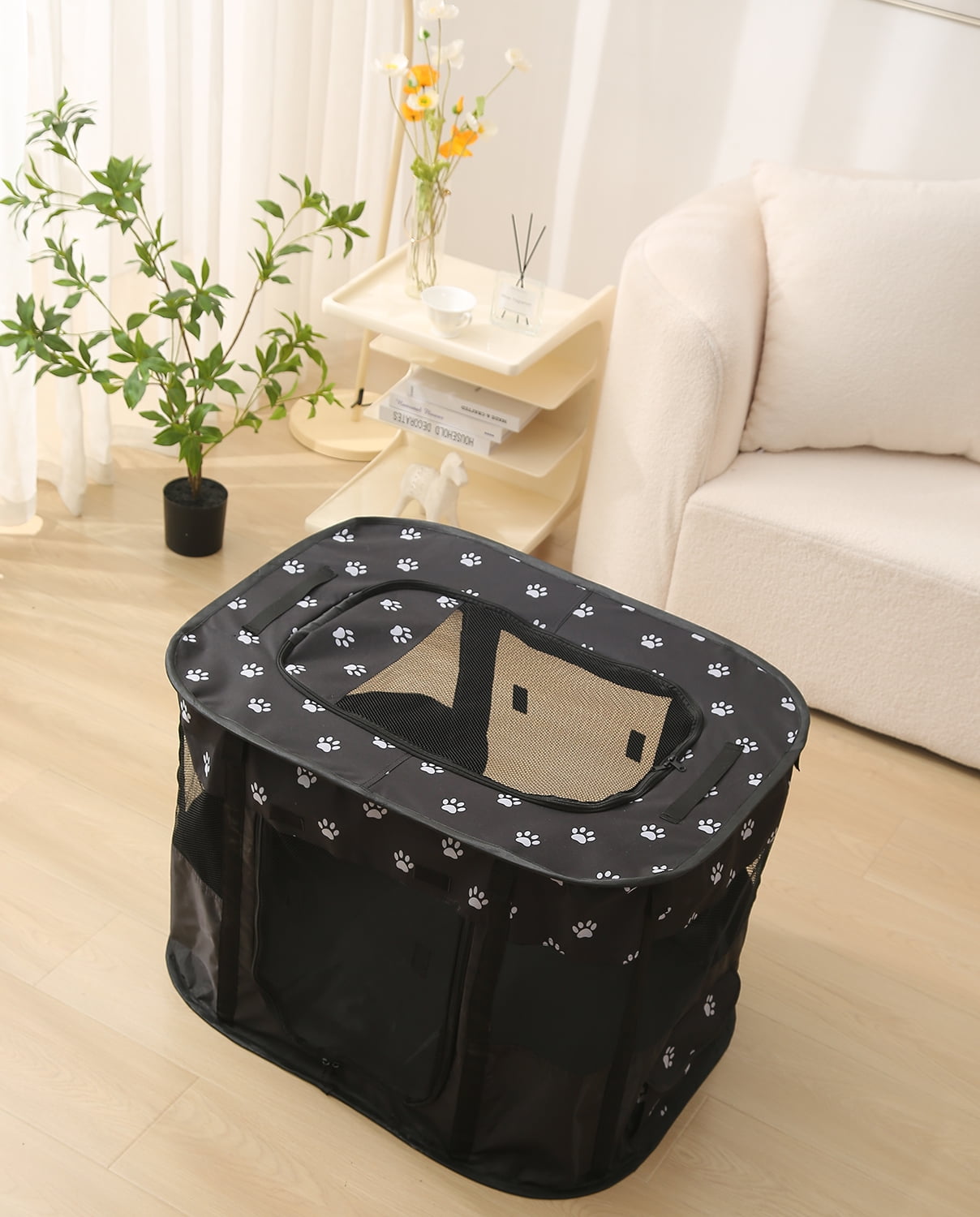 ZBH Collapsible Dog/Cat Crates Portable Dog Travel Crate Kennel for