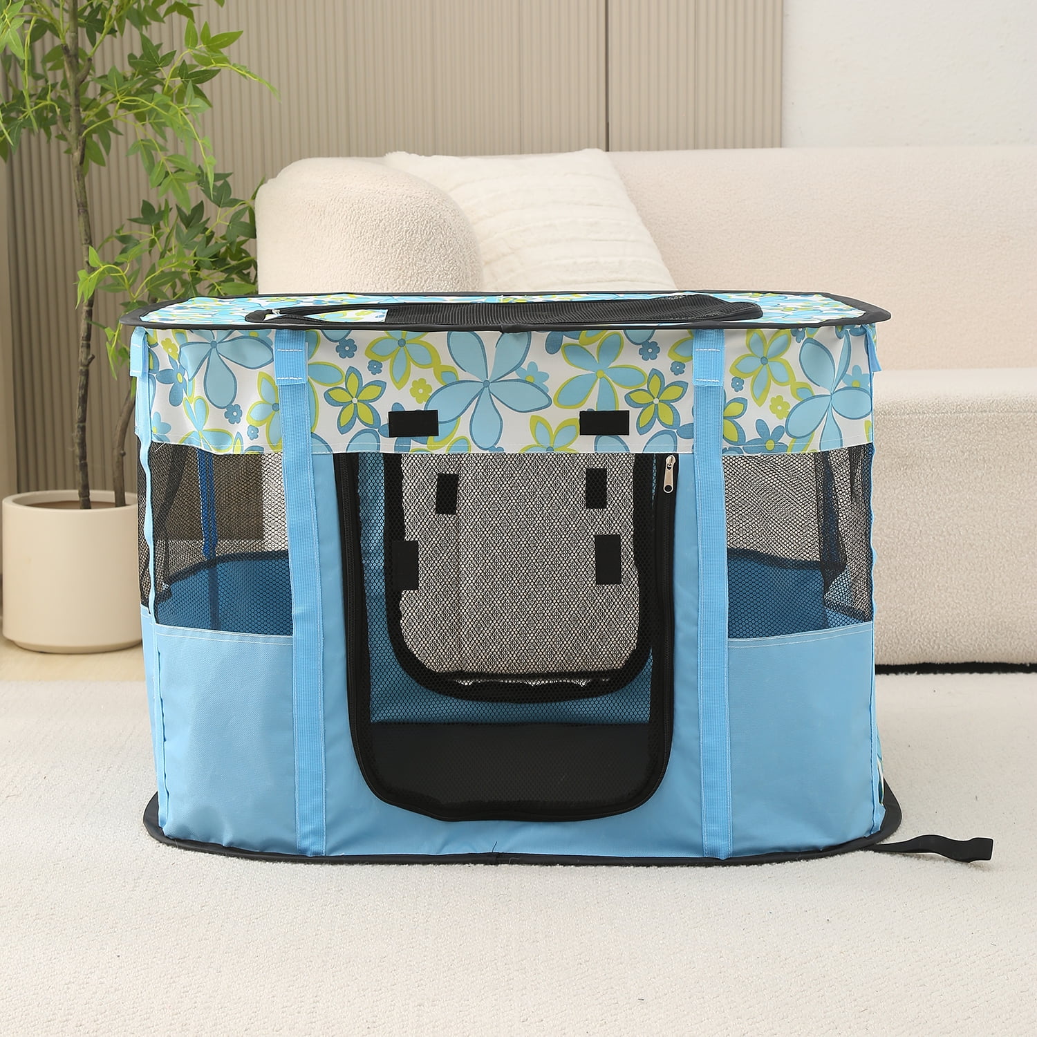 ZBH Collapsible Dog/Cat Crates Portable Dog Travel Crate Kennel for