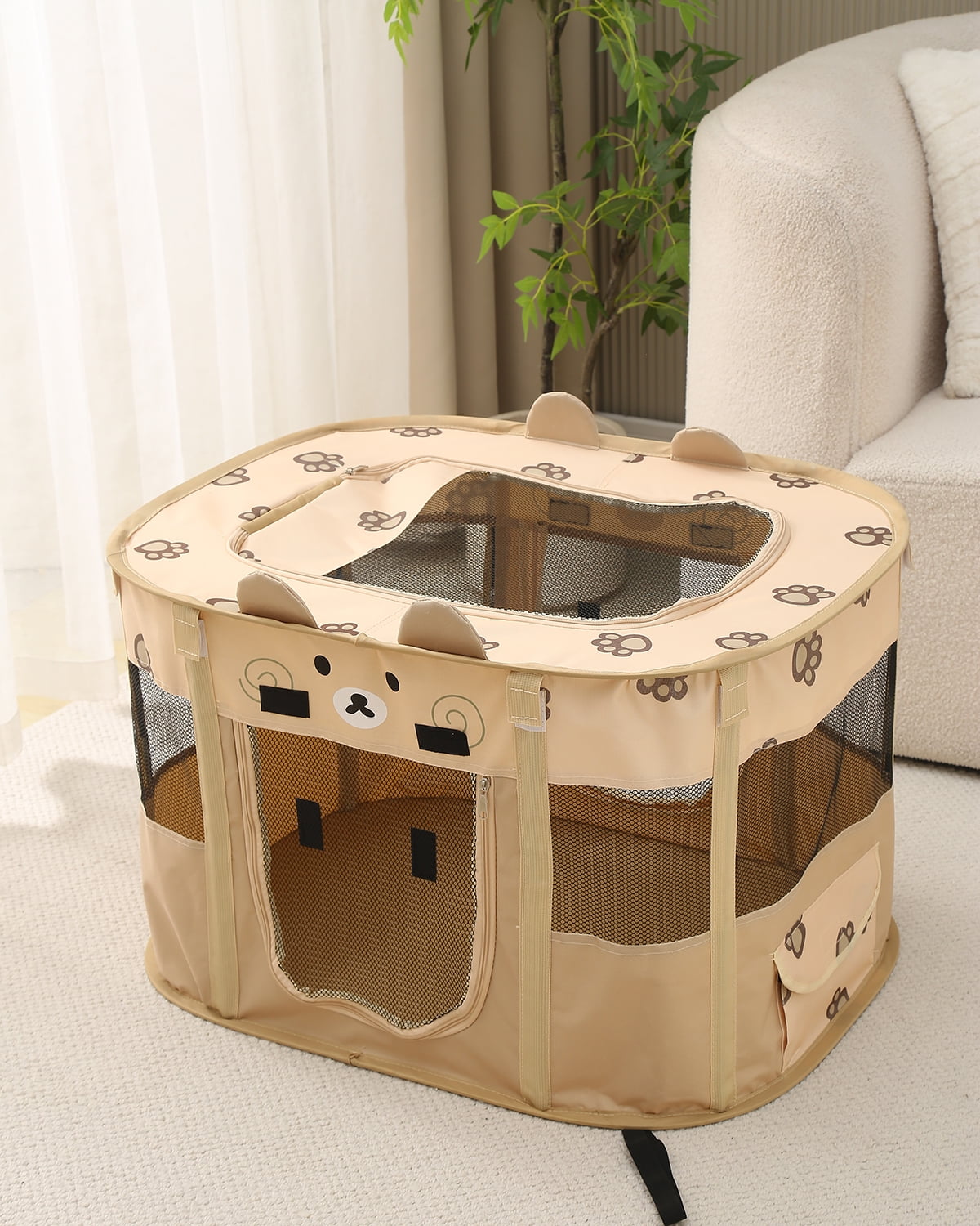 ZBH Collapsible Dog/Cat Crates Portable Dog Travel Crate Kennel for