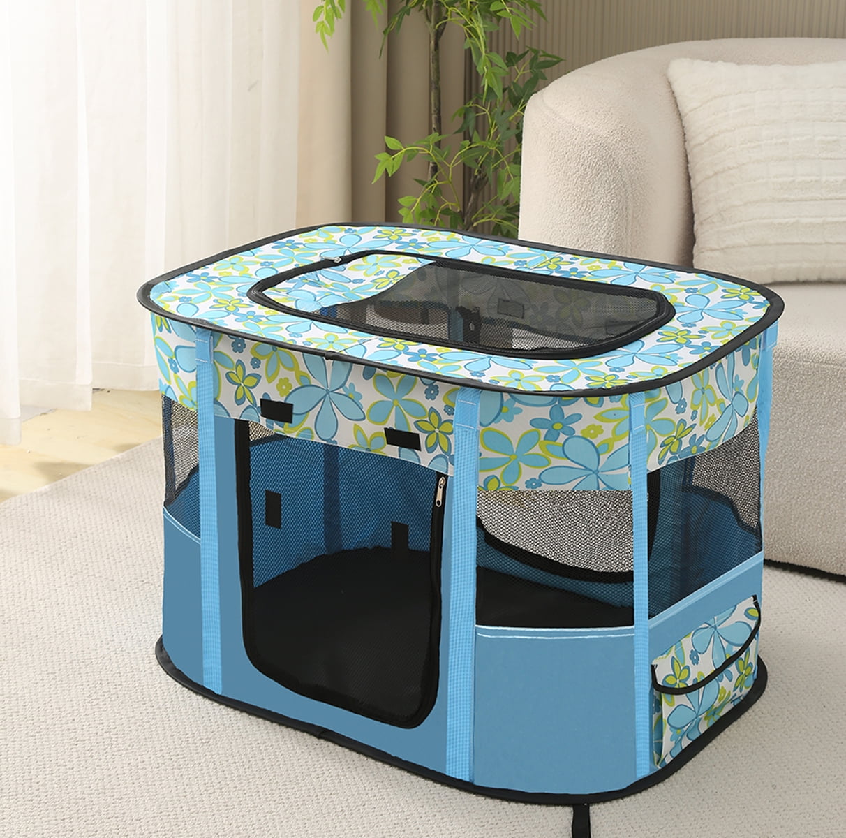 ZBH Collapsible Dog/Cat Crates Portable Dog Travel Crate Kennel for