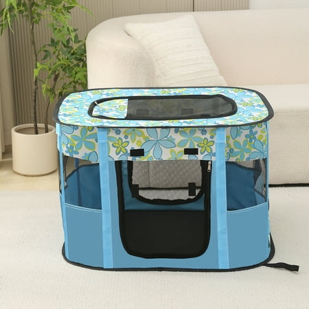 ZBH Designs Large Pop Open Kennel, Portable Cat Cage Kennel, Pet bed