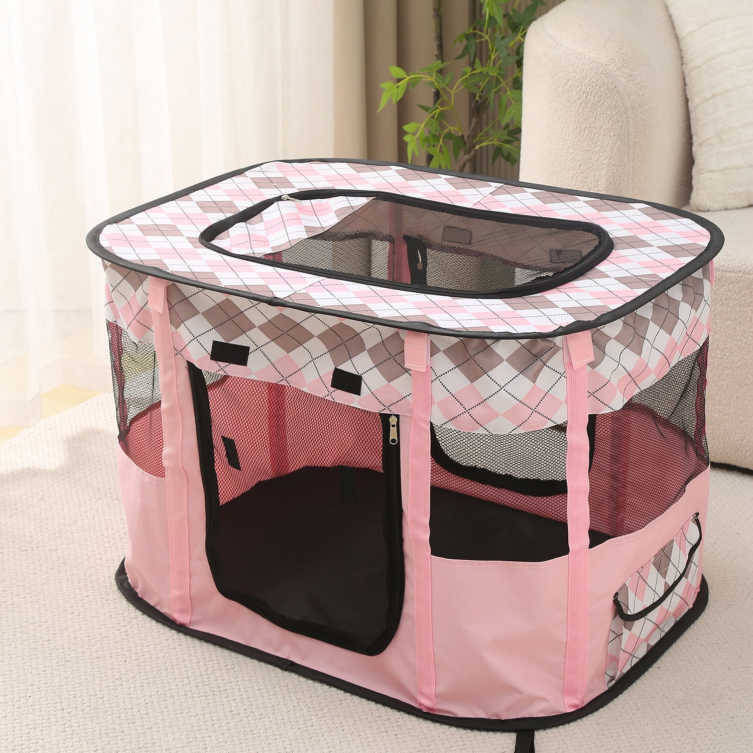 ZBH Foldable Pet Playpen Portable Puppy Playpen Dog Exercise Playpen ...