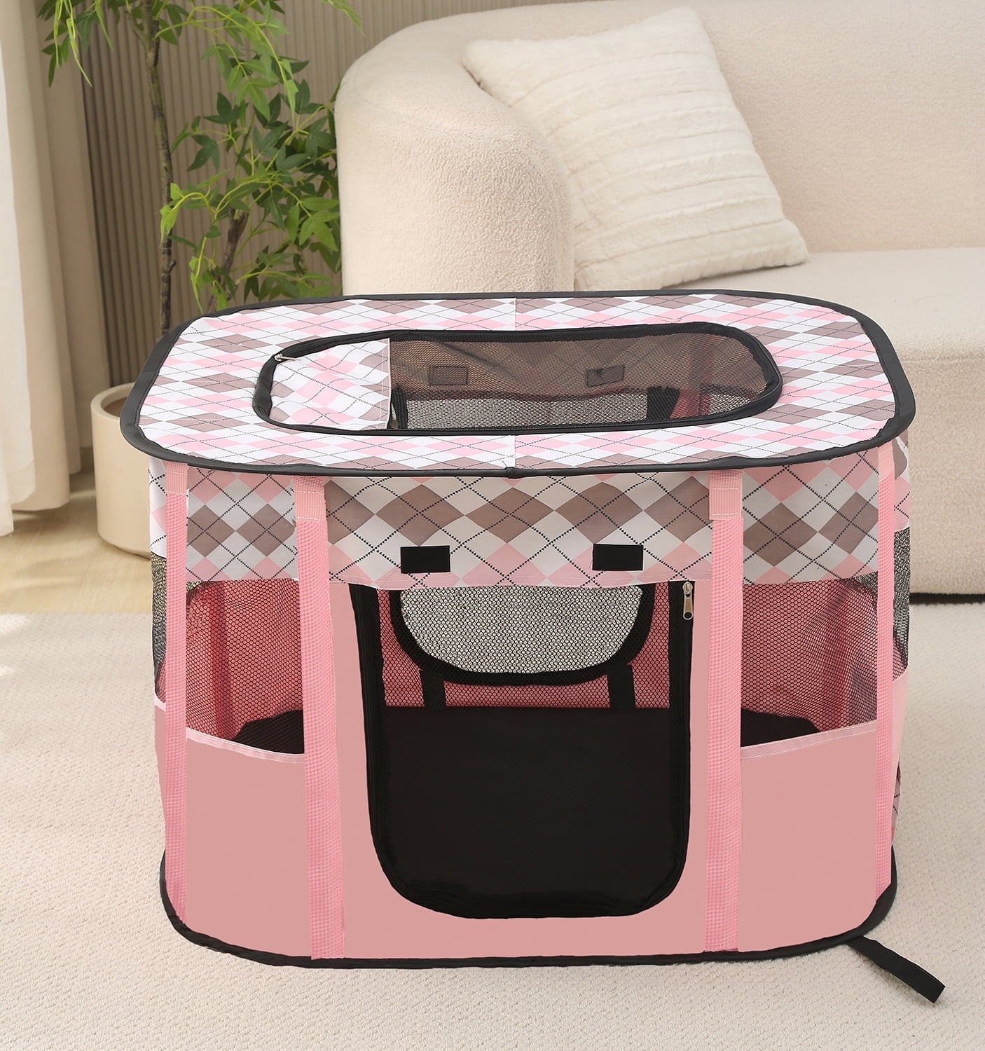 ZBH Folding Dog/Cat Crate, Indoor & Outdoor Pet Home, Multiple Sizes and Colors Available