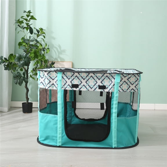 ZBH Portable Dog Playpen Indoor/Outdoor Foldable Pet Playpen for Small Dogs, Cats, Kittens, Chickens, and Rabbits, Great for Travel and Camping, Including Carrying Case