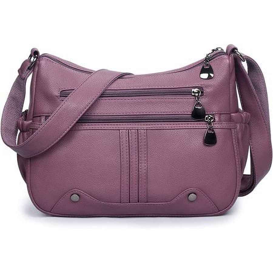 Women Soft PU Leather Shoulder Handbag Multi Pocket Crossbody Bag Ladies  Medium Roomy Purses Fashion Tote Top Handle Satchel