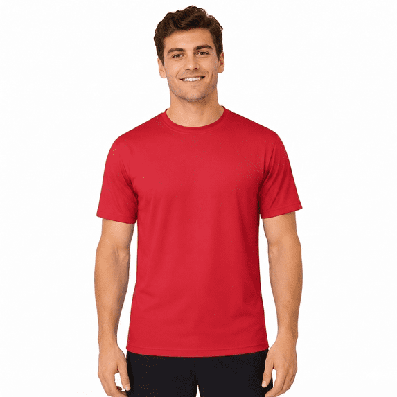 ZBORIBER Men's Quick-Dry Fit Gym Wicking Athletic Workout Short-Sleeve T-Shirts Sizes S-3XL,Red