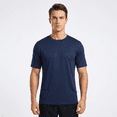 thumbnail image 1 of ZBORIBER Men's Quick-Dry Fit Gym Wicking Athletic Workout Short-Sleeve T-Shirts Sizes S-3XL,Navy, 1 of 9