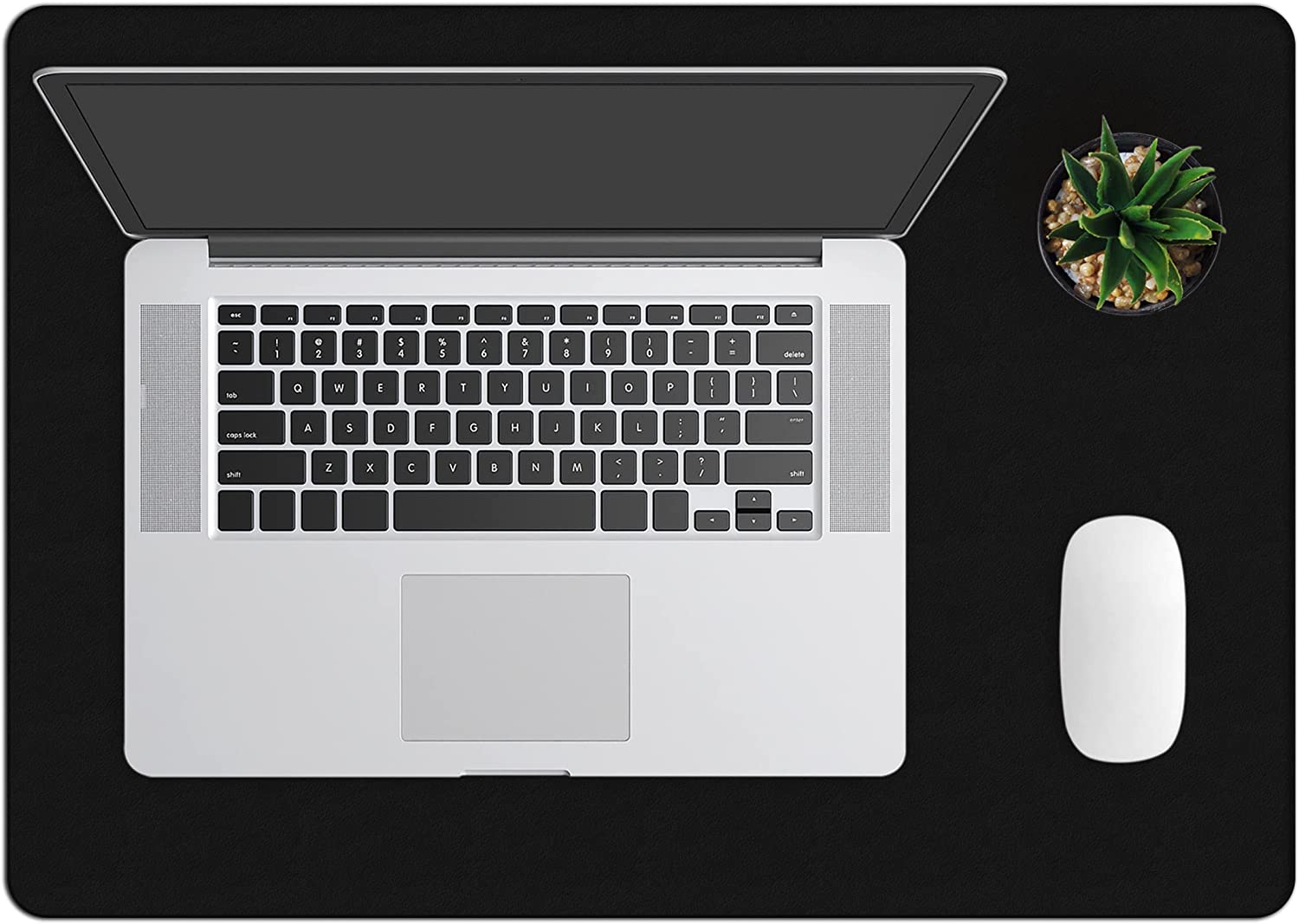 Black Leather 38 x 24 Desk Pad with Blotter Paper