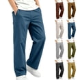 thumbnail image 1 of ZBSOKO Boys Pull On Pants Straight Leg Solid Color Casual Pant with Side Pockets Elastic Waist Open Bottom Trousers for Teen 5-14 Years, 1 of 7
