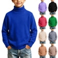 thumbnail image 1 of ZBSOKO Boys' Sweaters Turtleneck Solid Color Knit Sweater Long Sleeve Casual Comfy Pullover Fall Winter Base Layer for Kids Teen 1-13 Years, 1 of 7