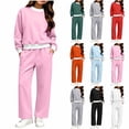 thumbnail image 1 of ZBSOKO Girls 2 Piece Sweatsuit Set Fleece Crew Neck Sweatshirt and Straight Leg Pants Fall Winter Jogger Set Casual Tracksuits Sizes 5-14 Years, 1 of 7