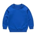 thumbnail image 1 of ZBSOKO Girls Crewneck Sweatshirts Cotton Long Sleeve Crew Neck Ribbed Cuffs Sweatshirt Basic Lightweight 1-13 Years Solid Color Top, 1 of 3