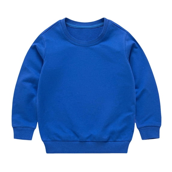 ZBSOKO Girls Crewneck Sweatshirts Cotton Long Sleeve Crew Neck Ribbed Cuffs Sweatshirt Basic Lightweight 1-13 Years Solid Color Top