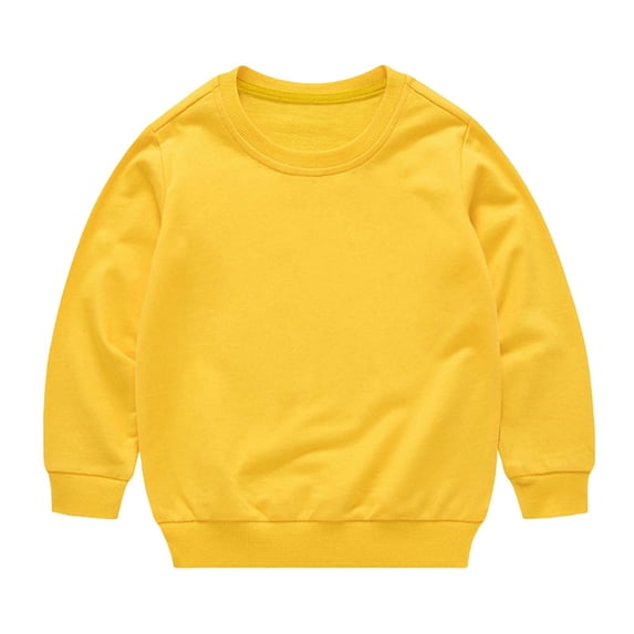 ZBSOKO Girls Crewneck Sweatshirts Cotton Long Sleeve Crew Neck Ribbed Cuffs Sweatshirt Basic Lightweight 1-13 Years Solid Color Top