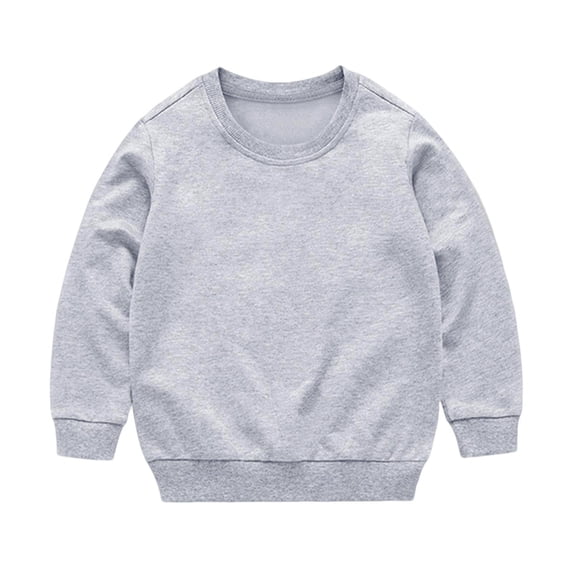 ZBSOKO Girls Crewneck Sweatshirts Cotton Long Sleeve Crew Neck Ribbed Cuffs Sweatshirt Basic Lightweight 1-13 Years Solid Color Top