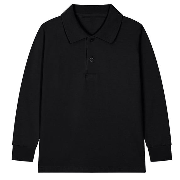 ZBSOKO Girls Long Sleeve Shirts Cotton Stretch Two Button Classic Shirt Solid Color Regular Fit Tops for Outdoor Daily Wear School Uniform
