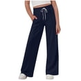 thumbnail image 1 of ZBSOKO Girls Wide Leg Sweatpants Elastic Waist Straight Leg Loose Fit Pants with Pockets Athletic Casual Sweatpant Pull On Trousers, 1 of 6