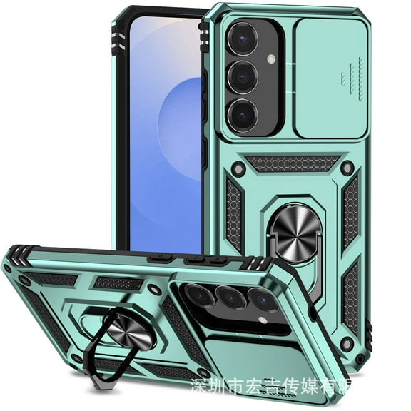ZC Galaxy S25 Ultra Case, Military Grade Shockproof Protective Phone Case Cover with Enhanced Metal Ring Kickstand [Support Magnet Mount] Compatible with Samsung Galaxy S25 Ultra, Grass Green