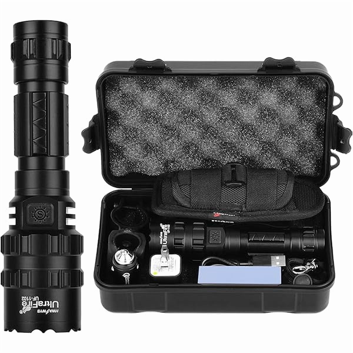 ZC High Lumens Rechargeable Flashlight with Holster, UFB26 and Car Charger Included -1000 Lumens, 5modes, IPX 65 Water-Resistant LED Torch Light for Emergency UF-1102